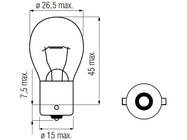 Bosma lamp BA15s, 21W, 25X47, P21W