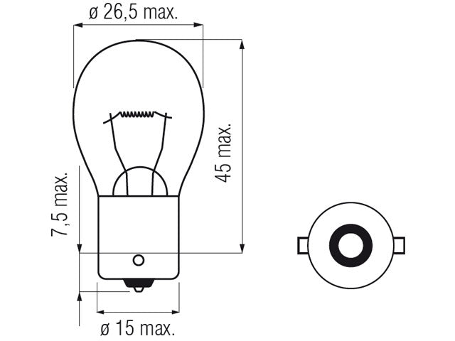 Bosma lamp BA15s, 21W, orange