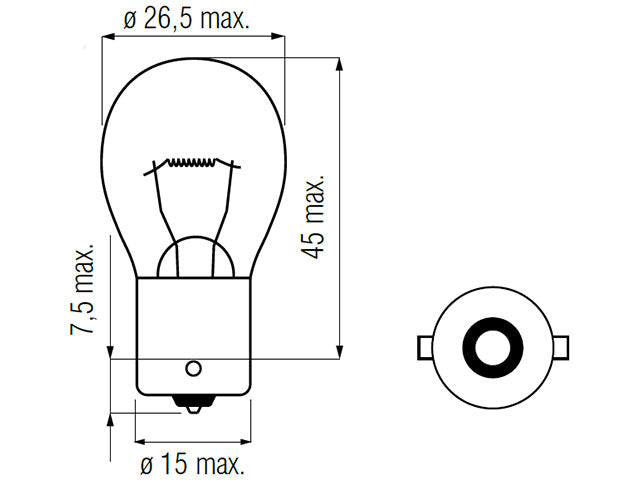 Bosma lamp BA15s, 21W, red