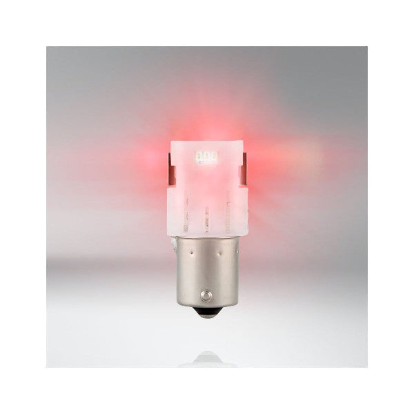 Osram LED bulbs, P21W BA15s red,