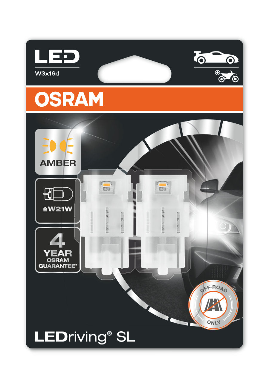 Osram LED bulbs, W21W T20 W3x16d 12V/