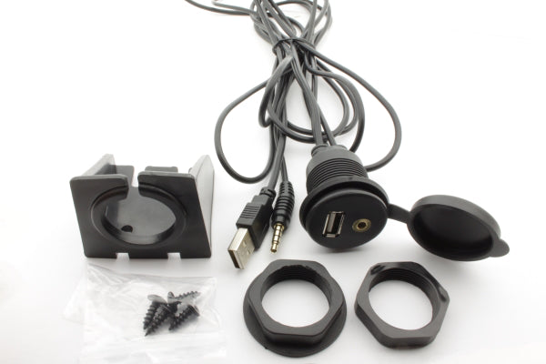 USB and AUX connection with holder