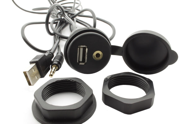 USB and AUX connection with holder
