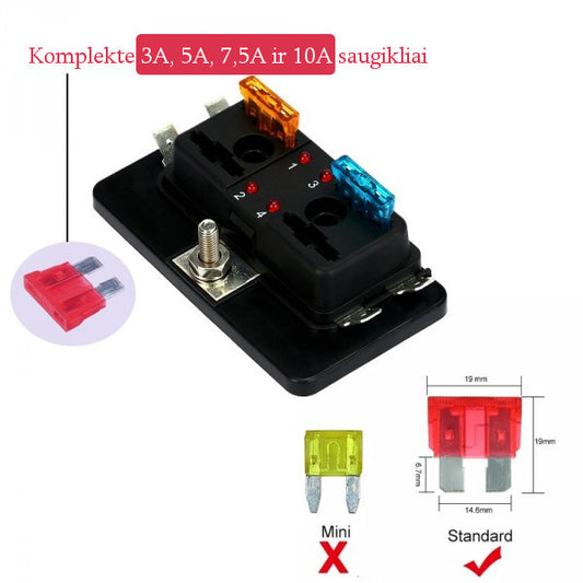 4 x ATO/ATC fuse holder with LED i