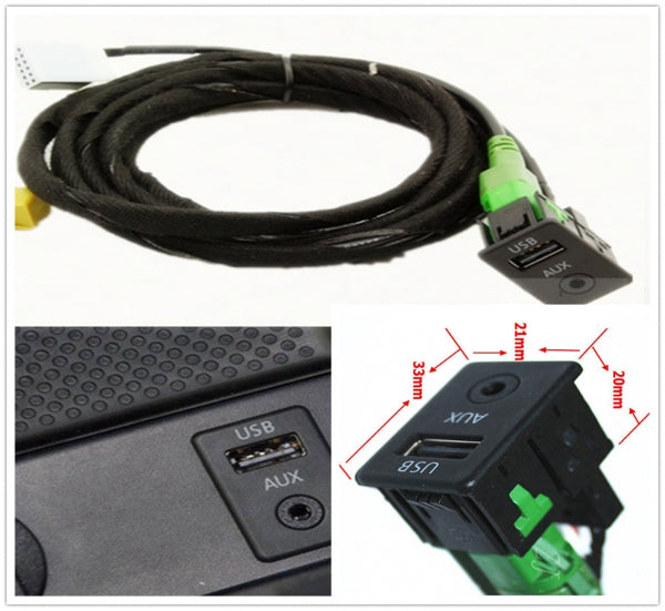 USB and AUX connection with holder