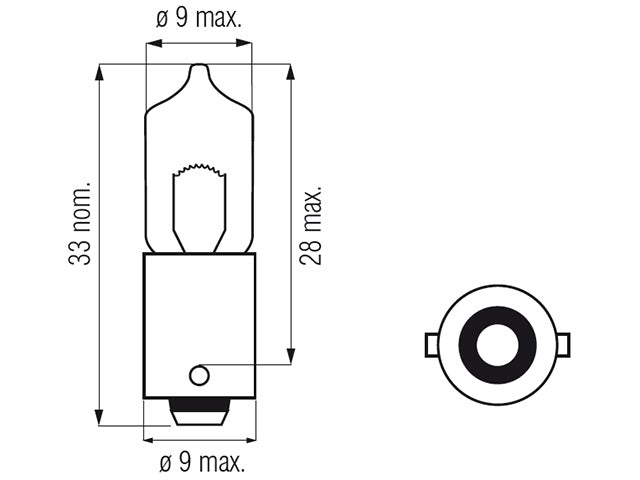 Bosma lamp BA9s, 20W, H20W