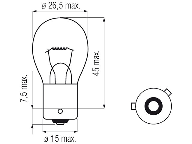 Bosma bulb BAU15s, 21W, PY12W Amber