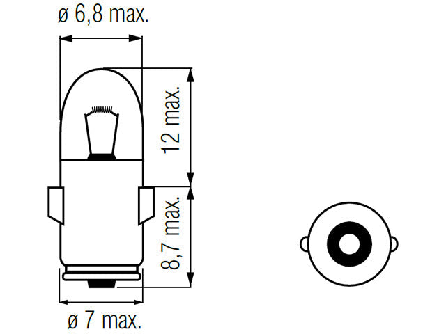 Bosma lamp BA7s, 1.2W Voltage: 6 V