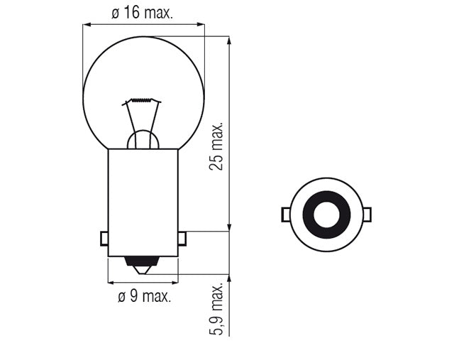 Bosma bulb BA9s, 7.5W, 15X29 Voltage: