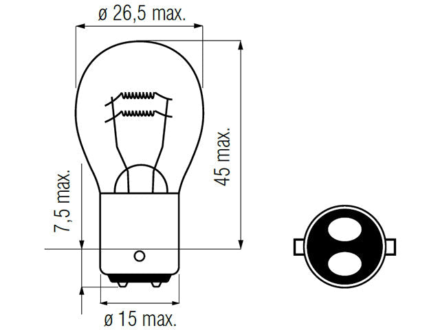 Bosma lamp BAY15d, 18/5W