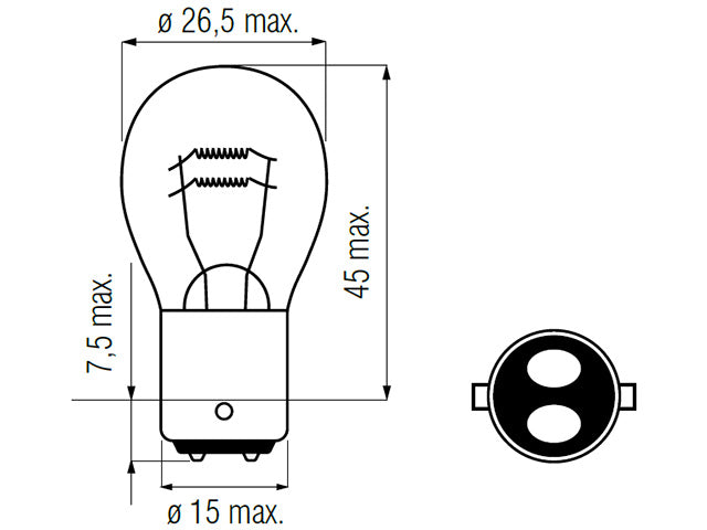 Bosma lamp BAY15d, 21/5W, P21/5W