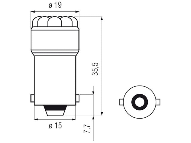 Bosma LED bulb BA15s, blue