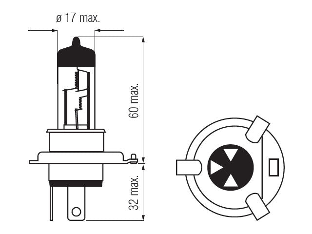 Bosma kit H4, P43t, 60/55W, white