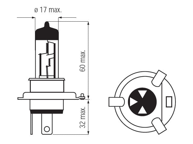 Bosma Kit H4, P43t 60/55W, blue