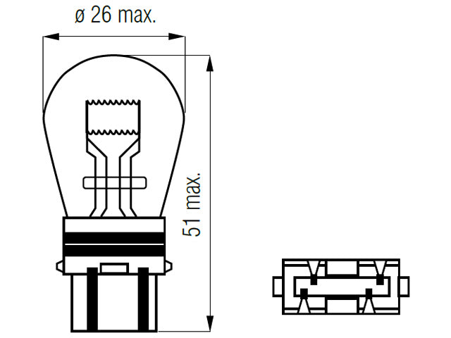 Bosma lamp S25q, 32/2CP, P27/7W