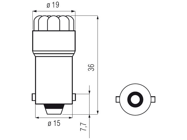 Bosma LED bulb BA15s, blue