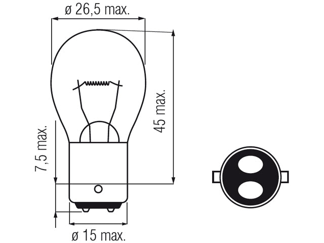 Bosma lamp BA15d, 18W, 25X47 Voltage: