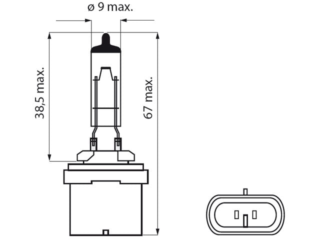 Bosma lamp 12.8V, 37.5W, Black Top