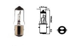 Bosma lamp BA20d, 25/25W Voltage: 6 V