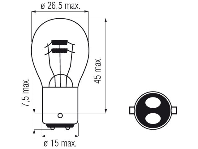 Bosma lamp BAY15d, 24V, 21/5W
