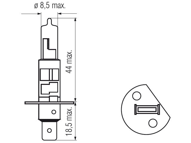 Bosma bulb H1, 55W, 12V P14,5s compl.