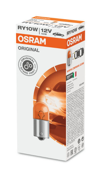 Osram bulb, RY10W, 10W, BA15s, orange