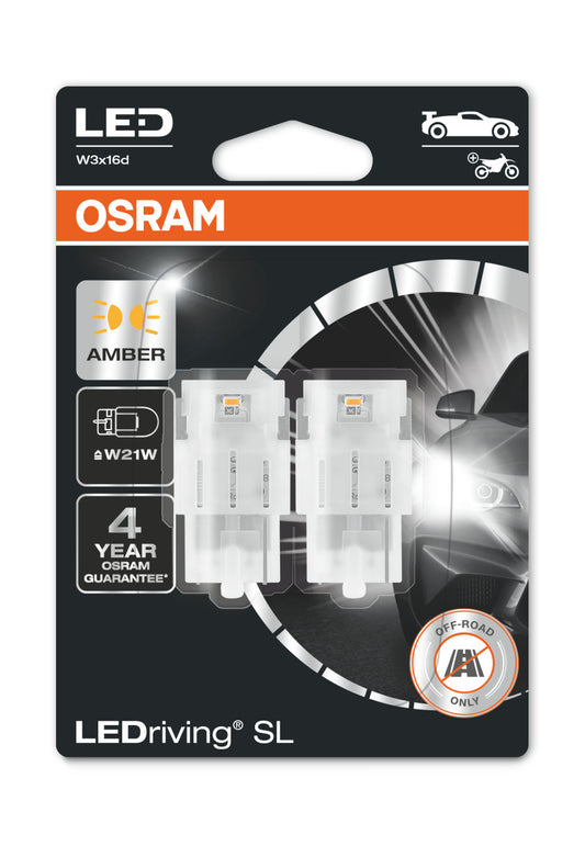 Osram LED bulbs, W21W T20 W3x16d 12V/