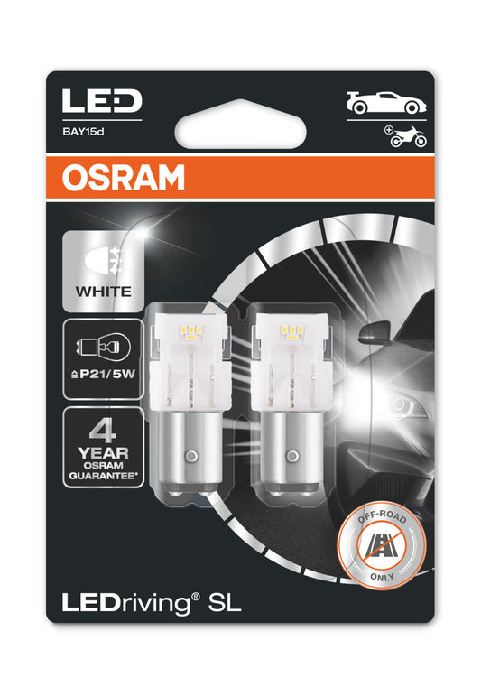 Osram LED bulbs, P21/5W BAY15d 12V