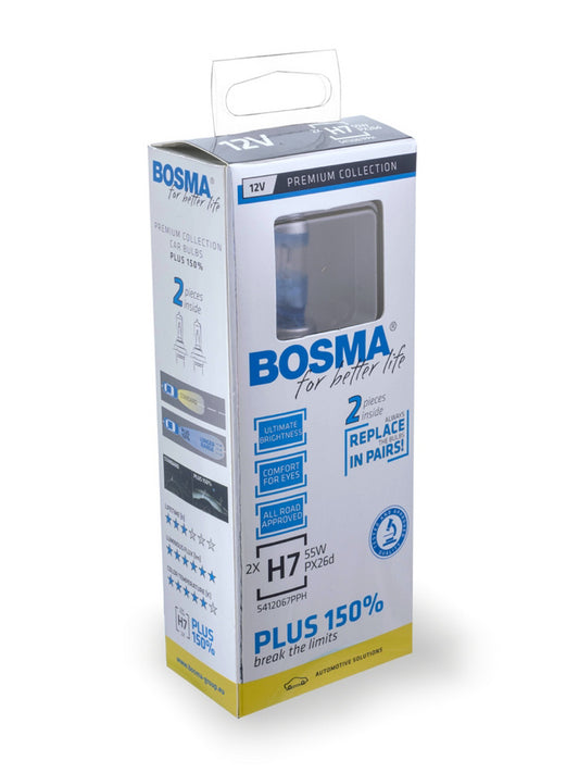 Bosma bulb H7, 55W, 12V, Plus 150%, P