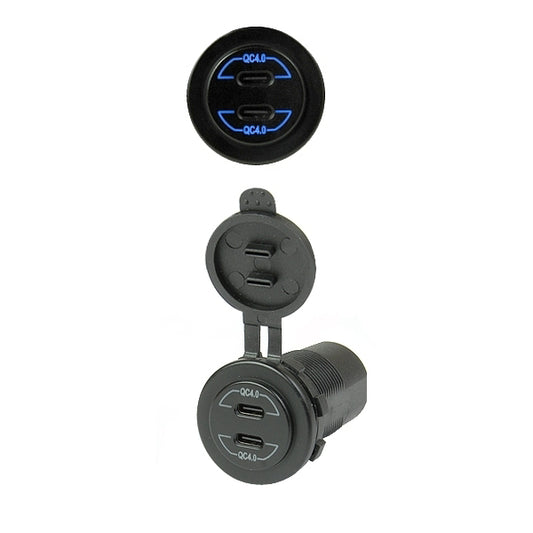 Mounted car charger, blue