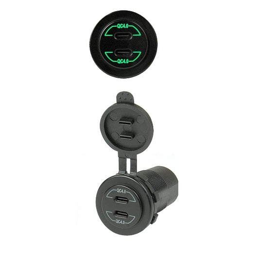 Mounted car charger, green