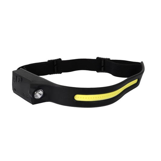 Spotlight on the head, with movement sensor